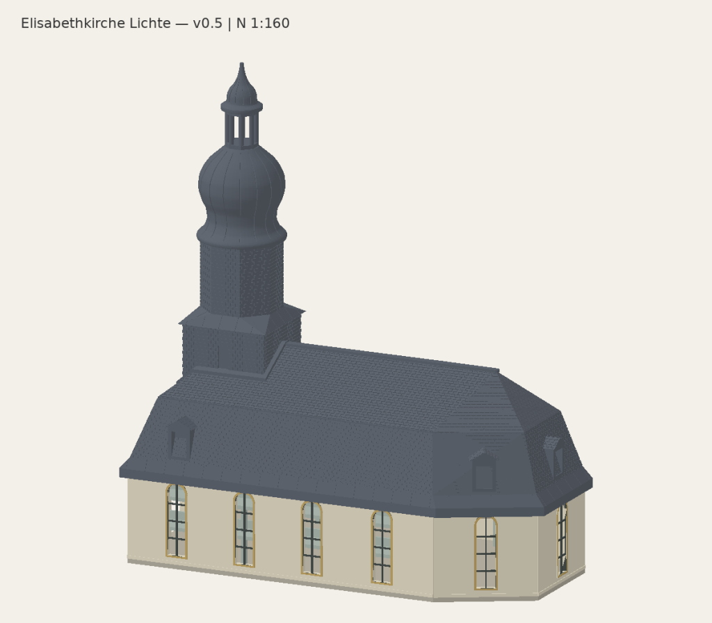 Digital overview of the printable Elisabethkirche Lichte model