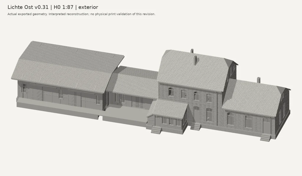 Digital exterior overview of the H0 scale profile included in the current customer package.