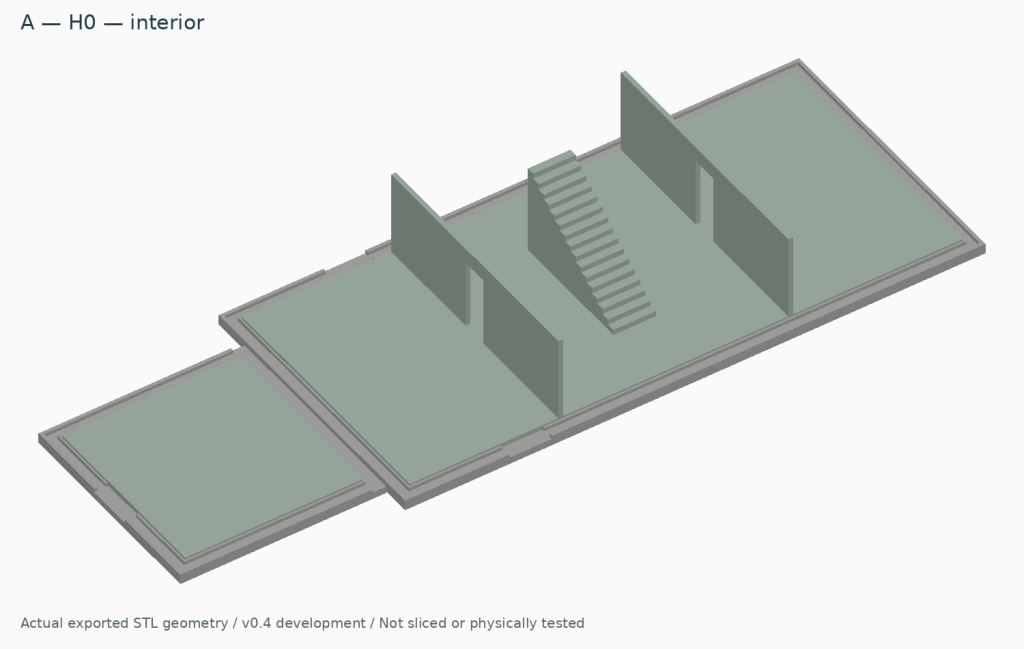 Wallendorf half-timbered house — H0 interior — CAD development view